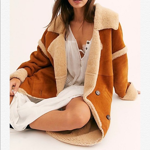 Free People Aspen Marshall suede shearling jacket - Picture 3 of 14